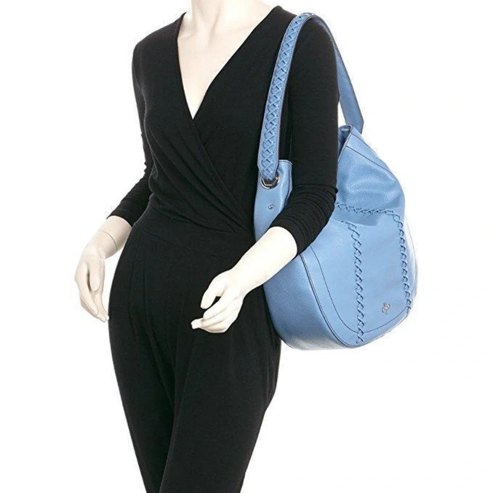 Blue orYANY Leather Hobo Bag, NWT